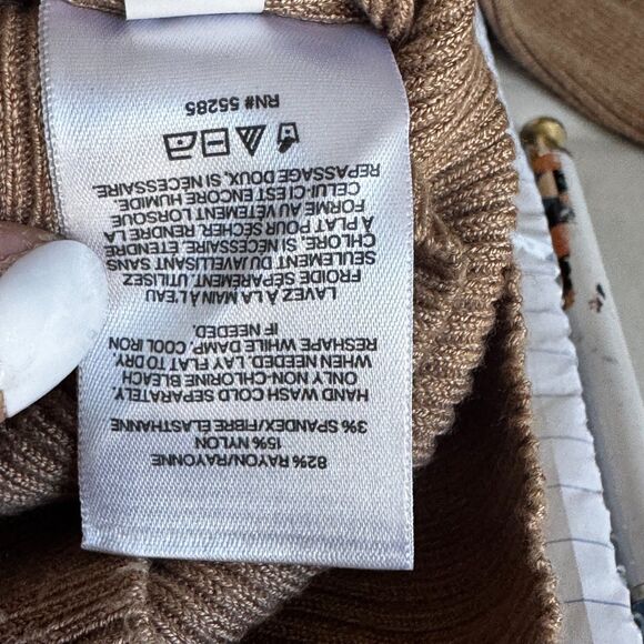 Express ribbed mock neck sweater in a neutral camel color. XS CasualMinimalist - Picture 8 of 8